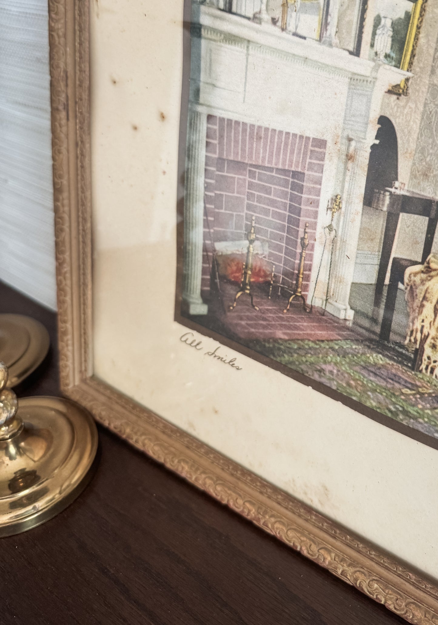 All Smiles — Antique Framed Print