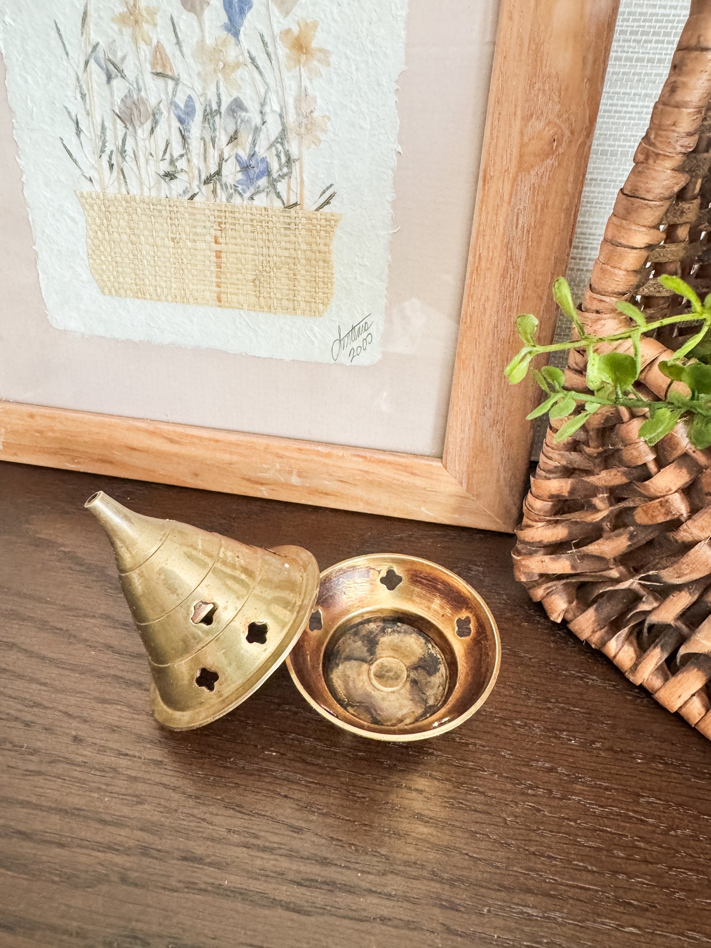 The Smoulder — Brass Pierced Incense Burner