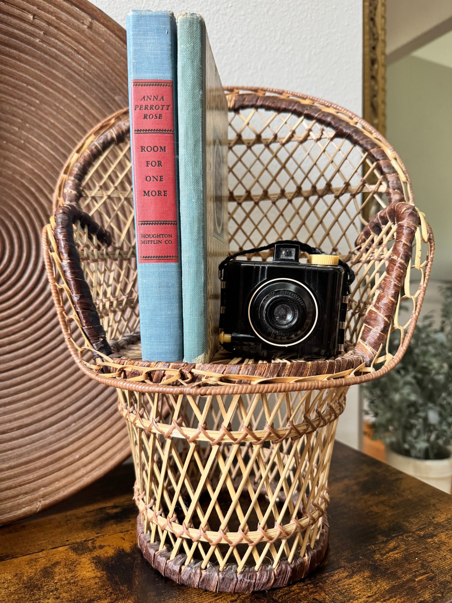 The Little Throne — Vintage Mini Woven Peacock Chair