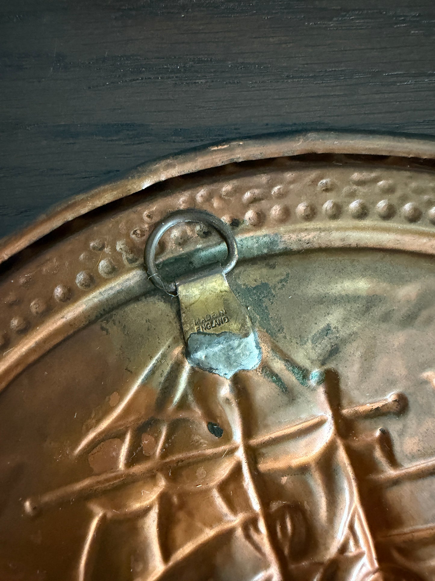 The Galleon — Vintage English Embossed Copper Wall Plaque