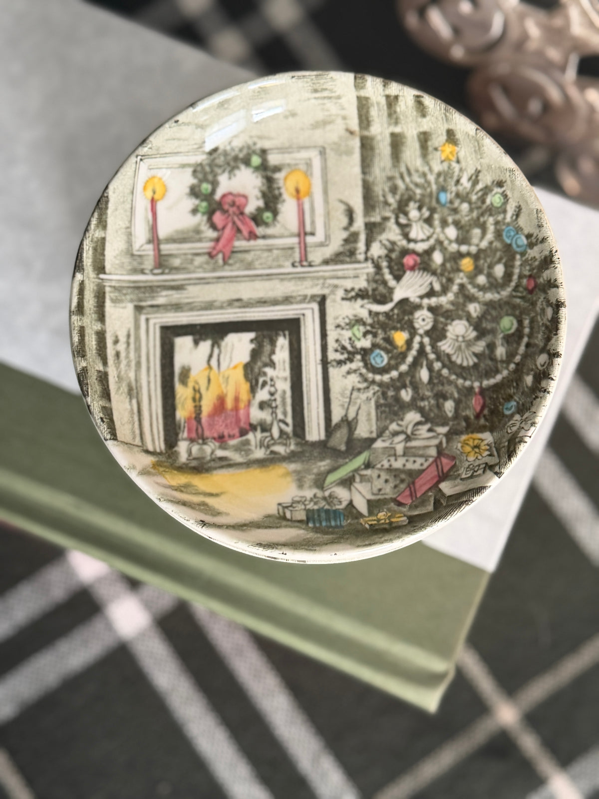 The Hearthside — Set of 6 Johnson Brothers "Merry Christmas" Transferware Dishes