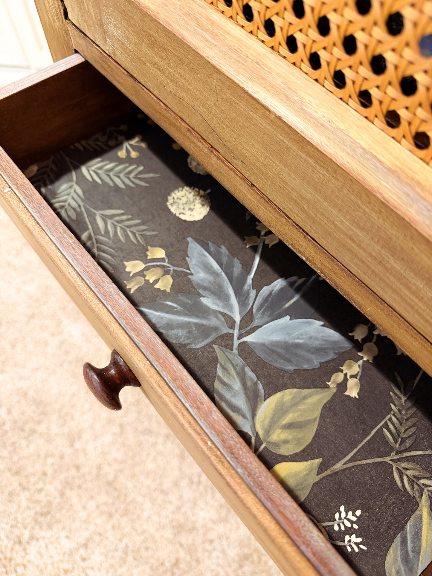 Dolly — Antique Farmhouse Cupboard with Cane Doors