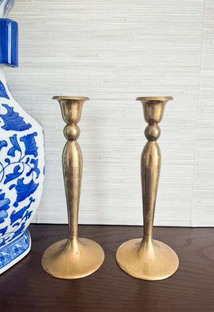 The Pillars — Brass Candlestick Pair