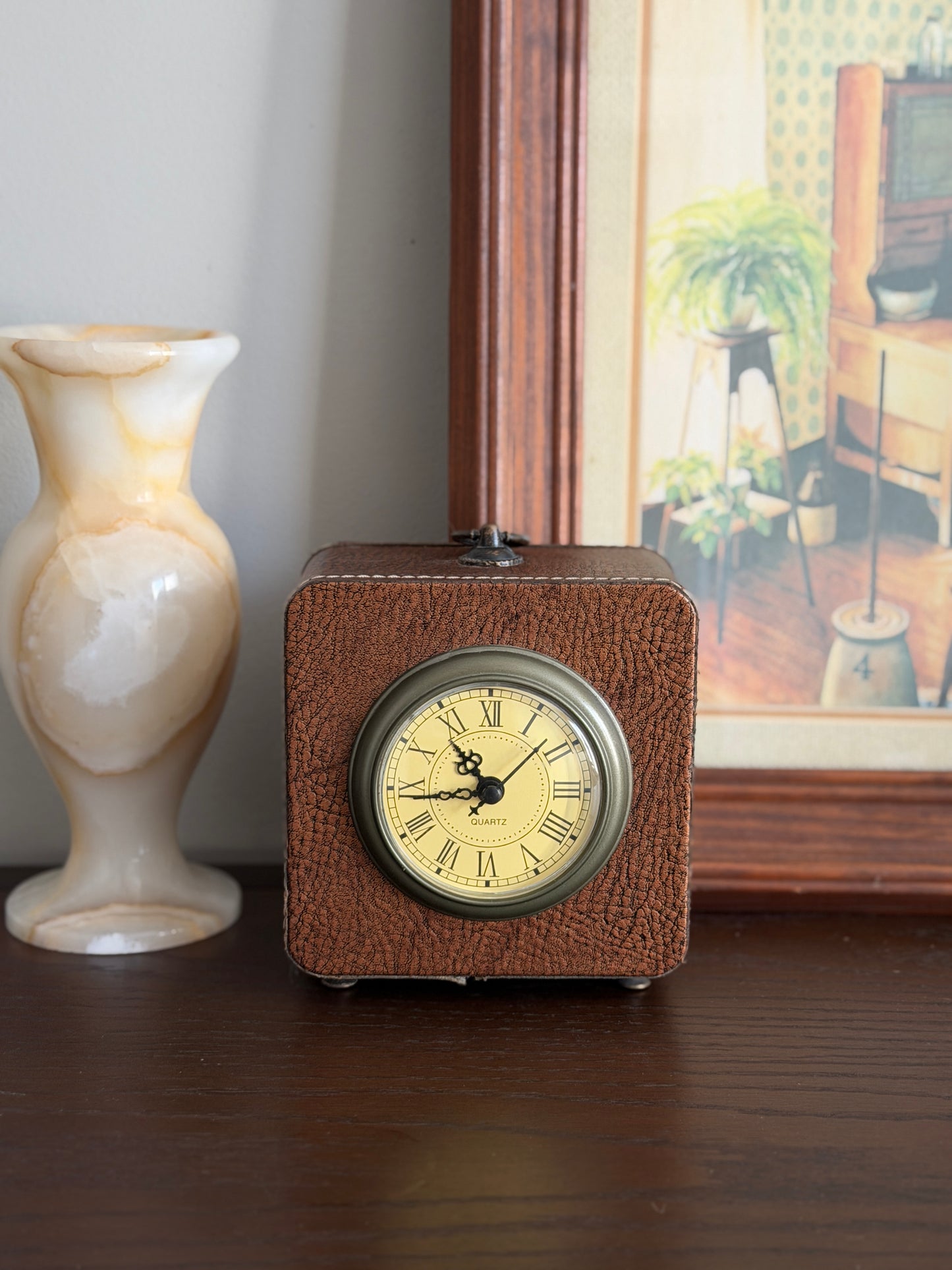 The Satchel — Vintage Clock Valet Box with Hidden Storage