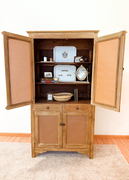 Dolly — Antique Farmhouse Cupboard with Cane Doors
