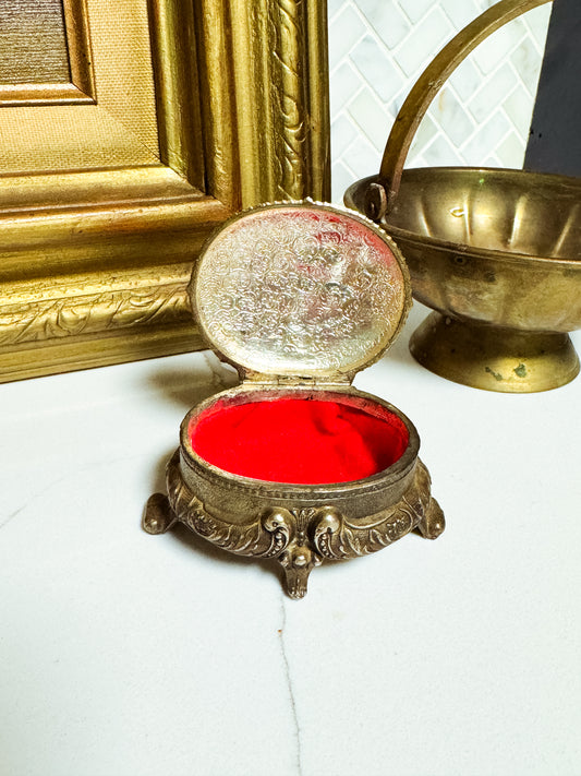 The Keeper — Vintage Brass Trinket Box