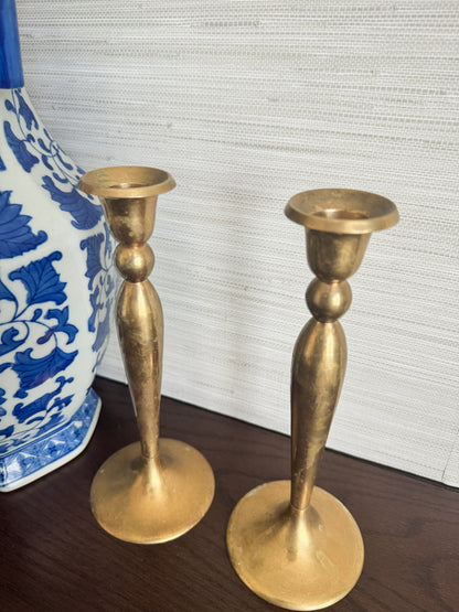 The Pillars — Brass Candlestick Pair