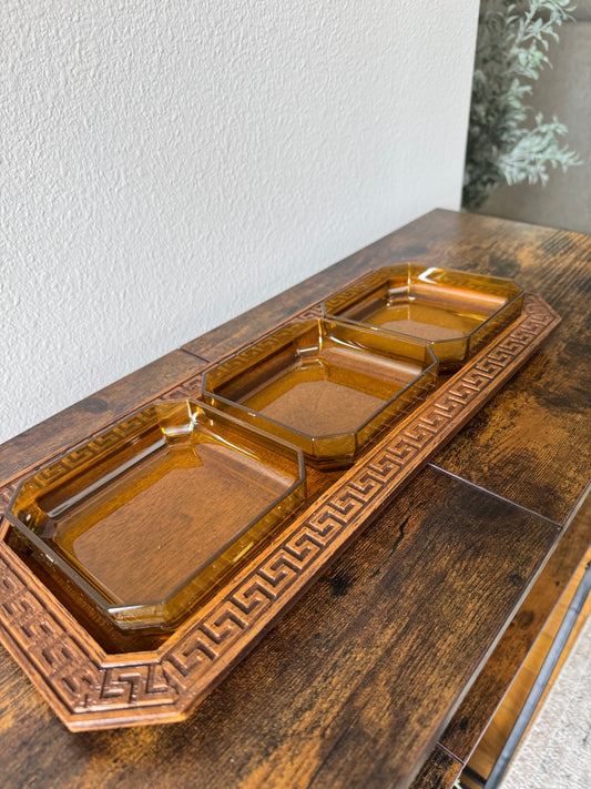The Amber Set — Vintage Acrylic Serving Trays