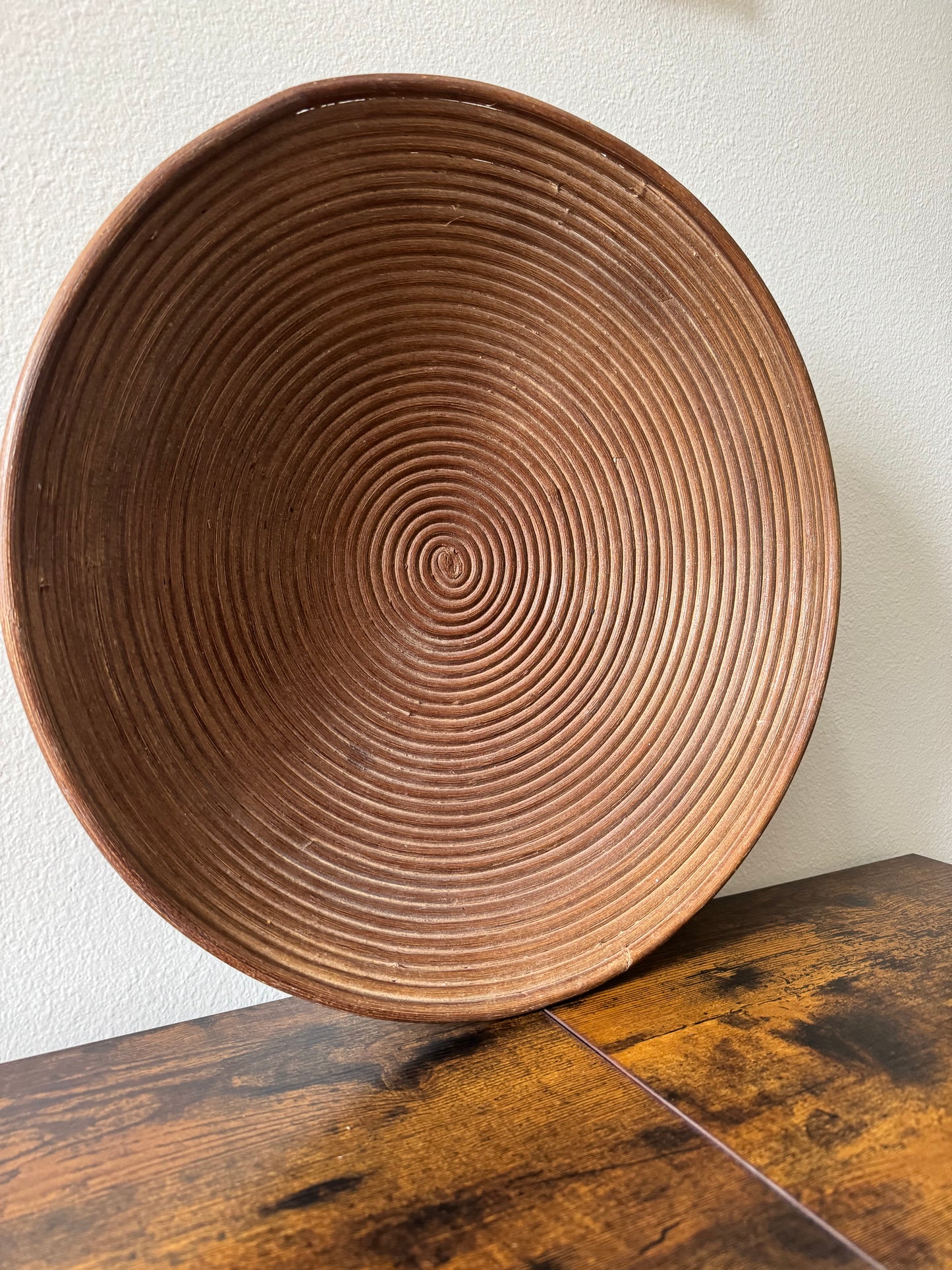 The Circle — Large Vintage Carved Wood Bowl