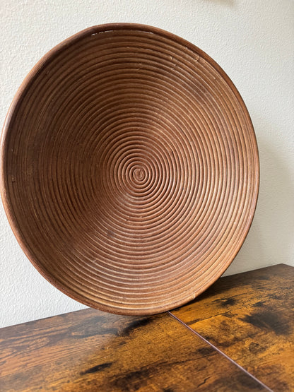 The Circle — Large Vintage Carved Wood Bowl