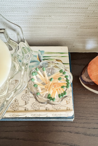 The Daisy Dish — Scalloped Glass Match Holder (with Striker)