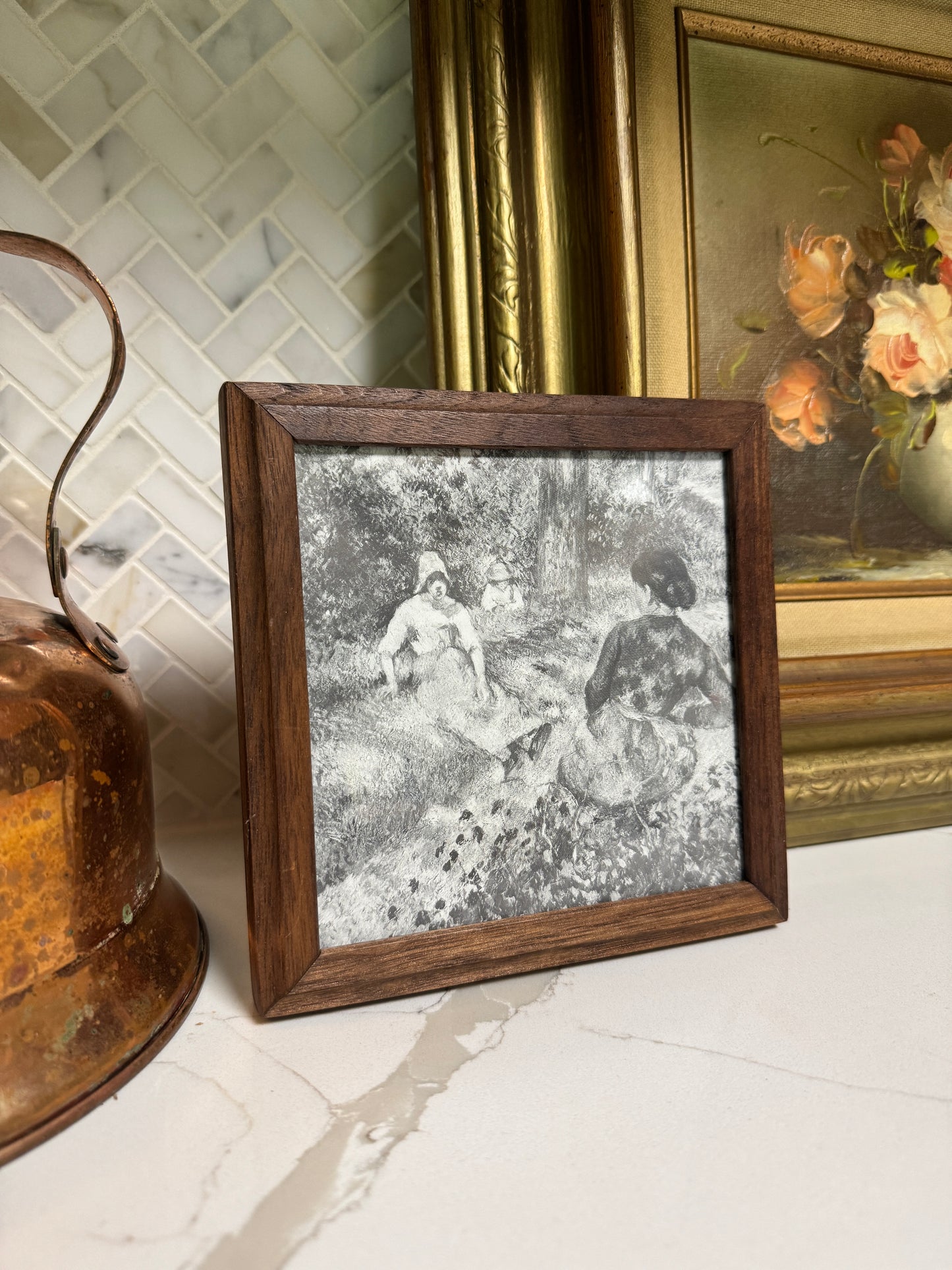 The Afternoon — Vintage Trivet Frame with Art Print