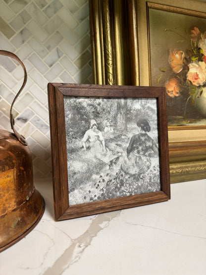 The Afternoon — Vintage Trivet Frame with Art Print