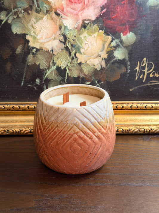 Santal No. 1 Ceramic Diamond Wood Wick Candle (31 oz)