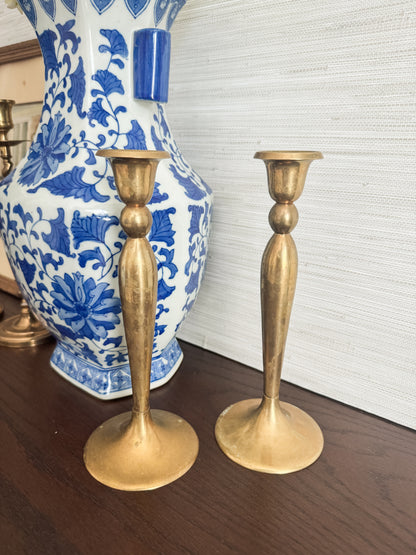 The Pillars — Brass Candlestick Pair