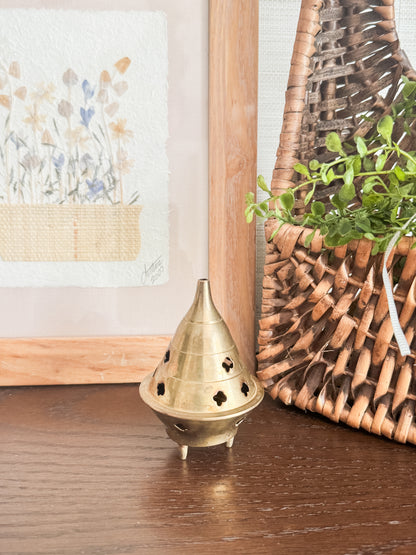 The Smoulder — Brass Pierced Incense Burner