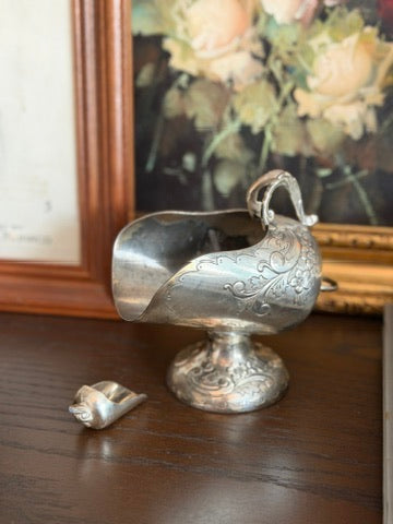 The Sugar Scuttle — Vintage Silver Plate Sugar Scuttle with Scoop