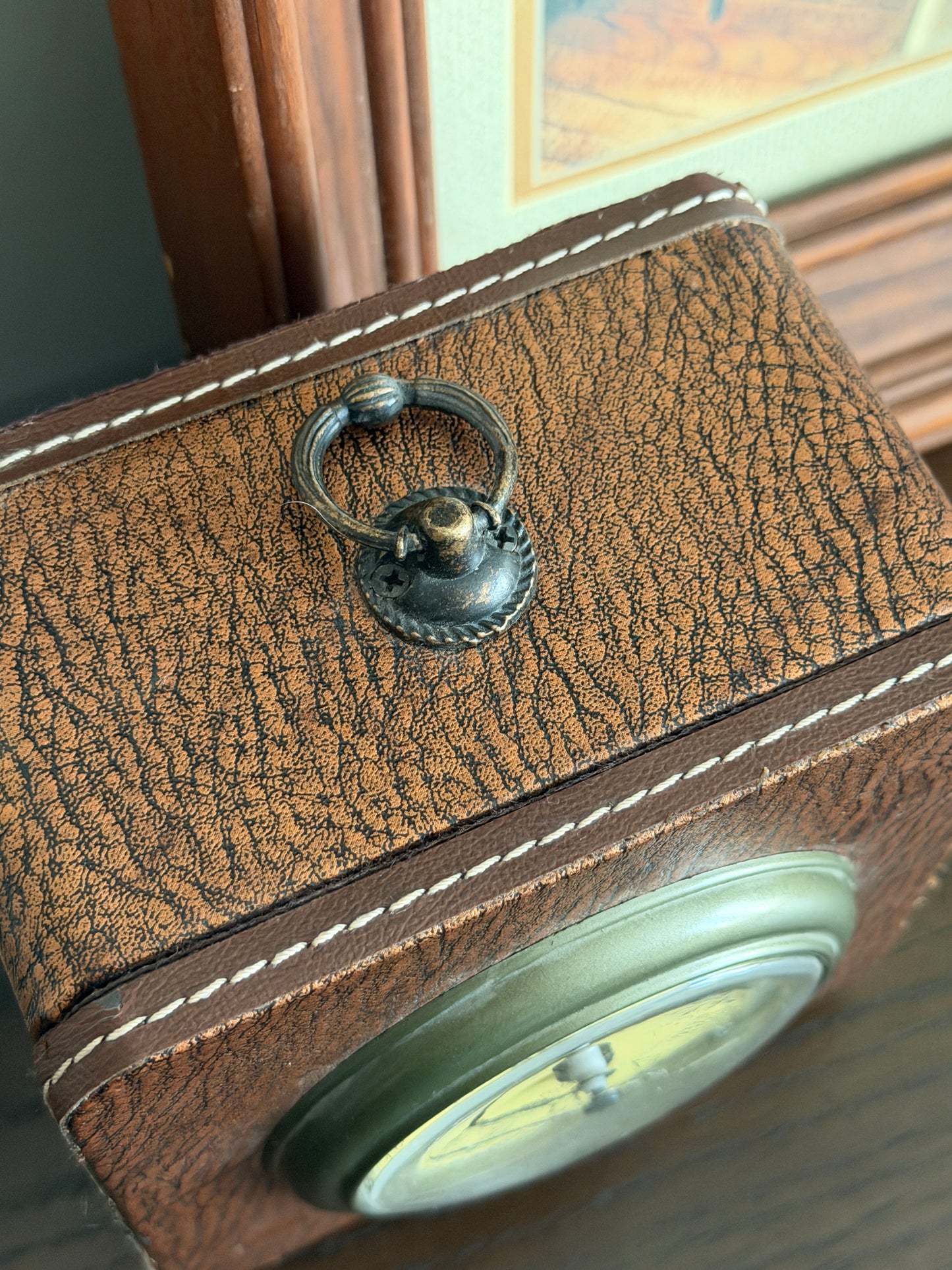 The Satchel — Vintage Clock Valet Box with Hidden Storage