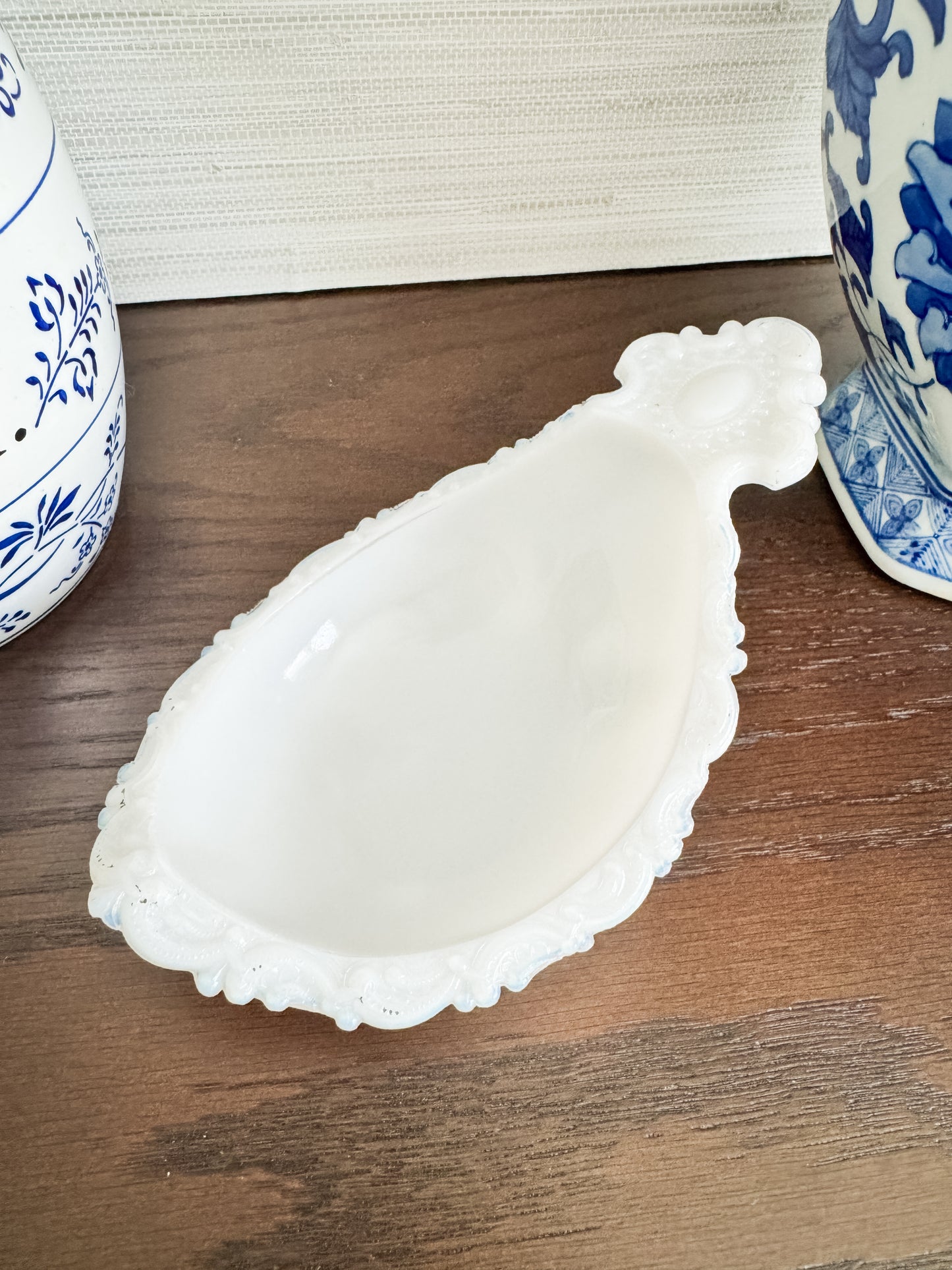 The Slipper — Opalescent Milk Glass Footed Dish