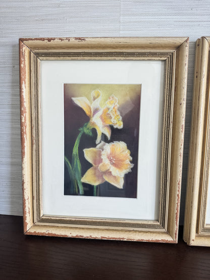 The Found Pair — Vintage Pastel Floral Paintings (Set of 2)