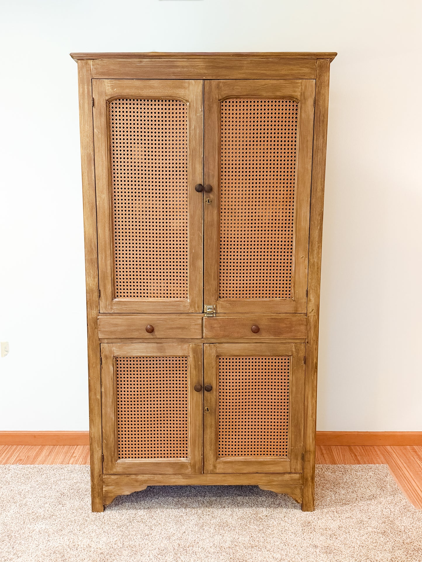 Dolly — Antique Farmhouse Cupboard with Cane Doors