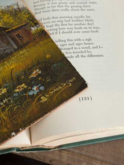 The Back Forty — Vintage Barn Oil Painting on Board