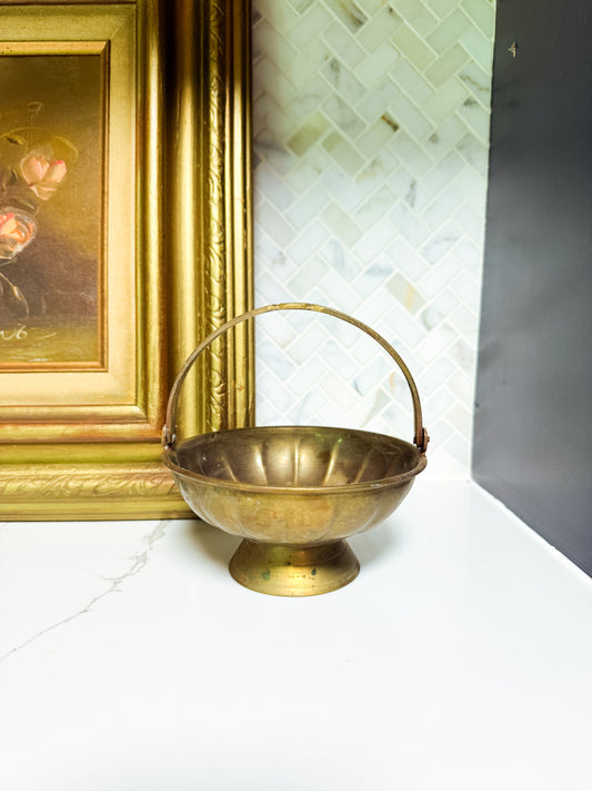 The Gathering — Vintage Brass Basket Bowl