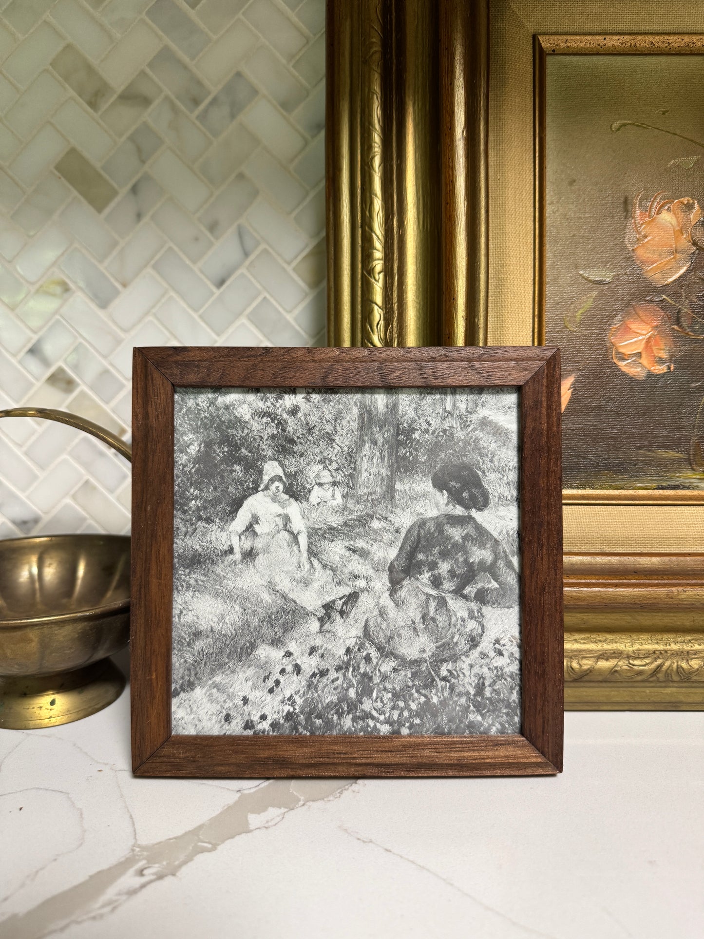 The Afternoon — Vintage Trivet Frame with Art Print