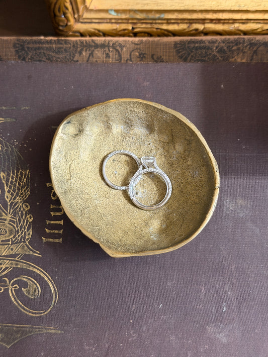 The Abalone — Vintage Brass Shell Ring Dish