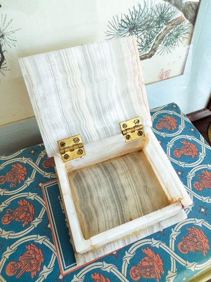 The Alabaster — Carved Stone Trinket Box