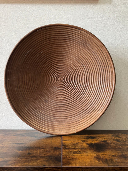 The Circle — Large Vintage Carved Wood Bowl