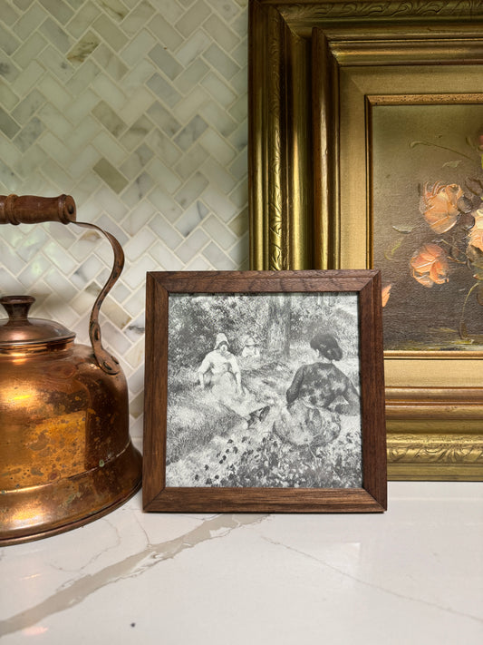 The Afternoon — Vintage Trivet Frame with Art Print