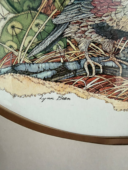 The Covey — Lynn Bean Quail Lithograph, 1980s