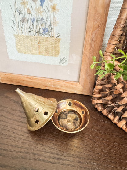 The Smoulder — Brass Pierced Incense Burner