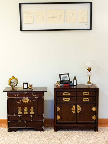 Patsy + June — Korean Chest & Campaign Nightstand Pair