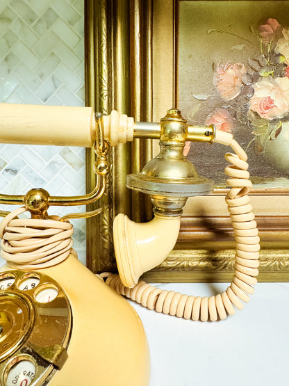 The Operator — Vintage Cream & Brass Rotary Telephone