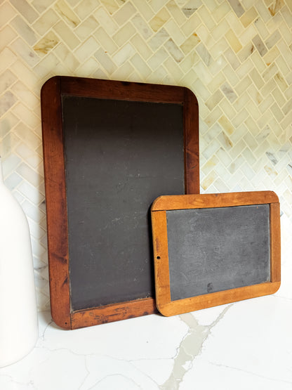 Vintage Slate Chalkboard Pair | Wood Framed
