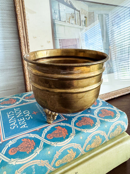 The Cauldron — Footed Brass Bowl