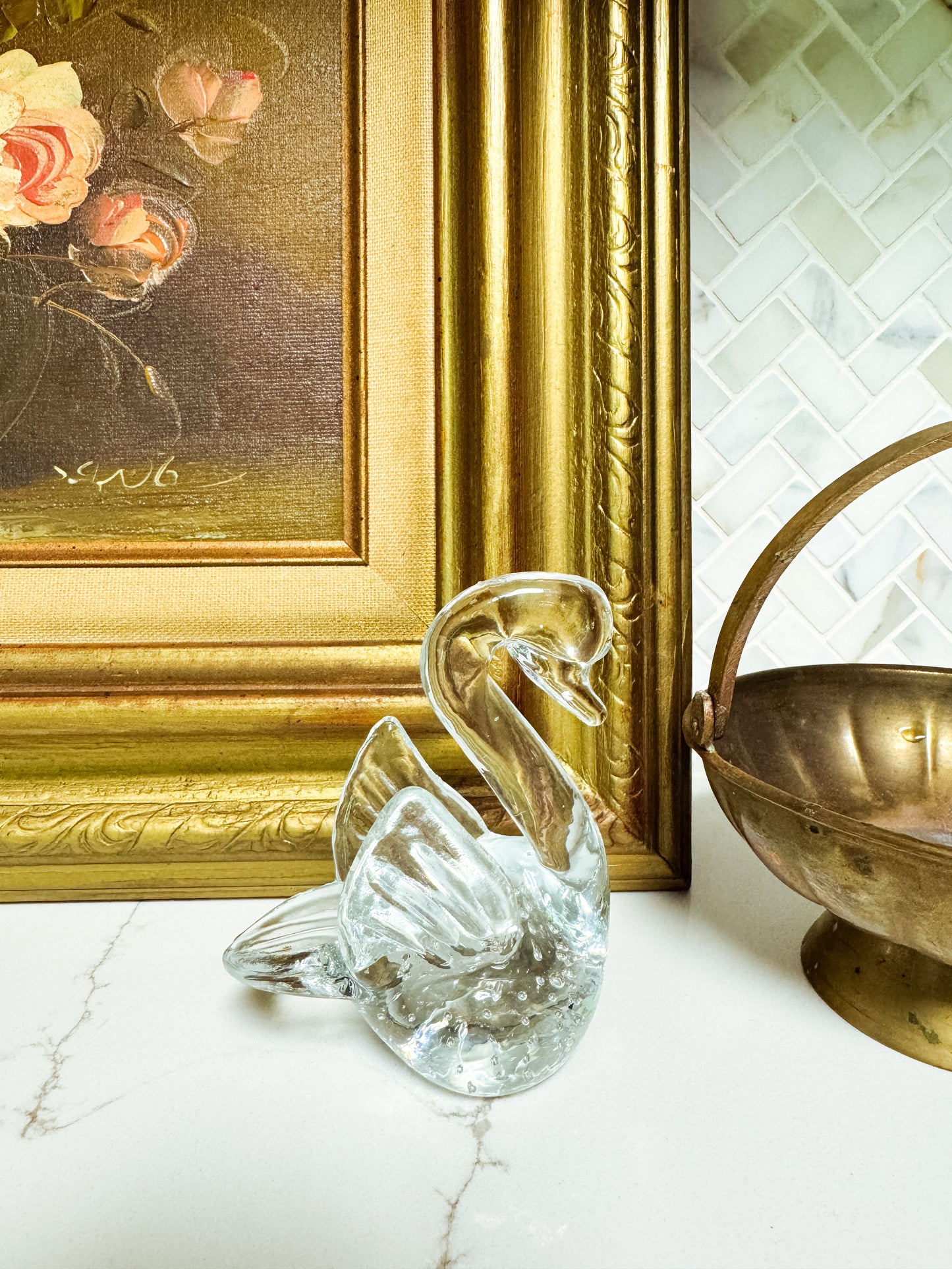 The Grace — Vintage Glass Swan