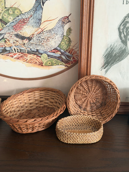 The Gather Trio — Three Woven Wicker Baskets