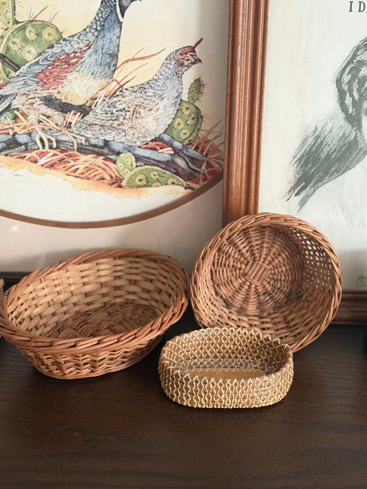 The Gather Trio — Three Woven Wicker Baskets