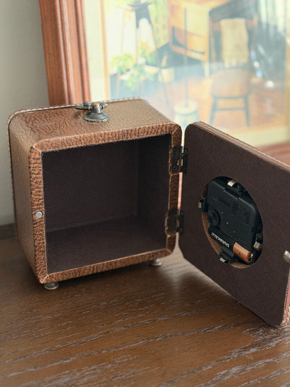The Satchel — Vintage Clock Valet Box with Hidden Storage