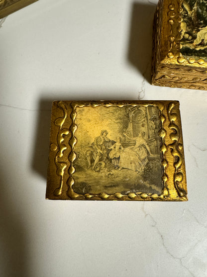 The Confidantes — Antique Gold Wood Trinket Box Set