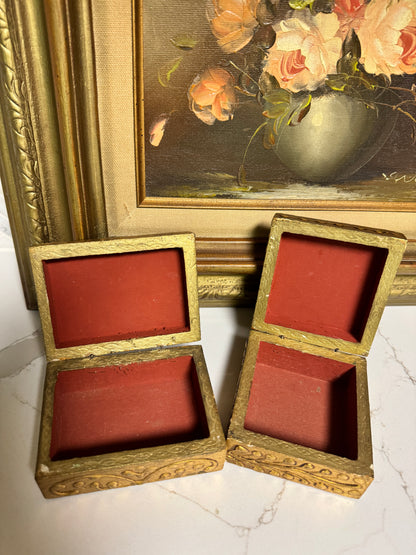 The Confidantes — Antique Gold Wood Trinket Box Set