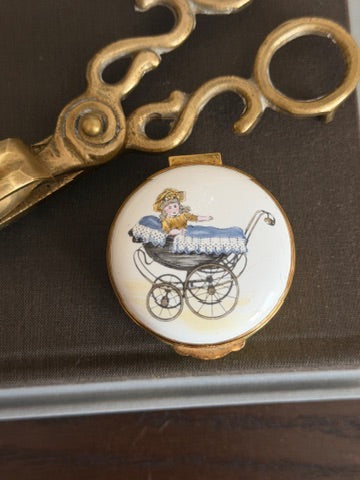 The Pram — Vintage Crummles & Co. English Enamel Box