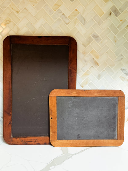 Vintage Slate Chalkboard Pair | Wood Framed