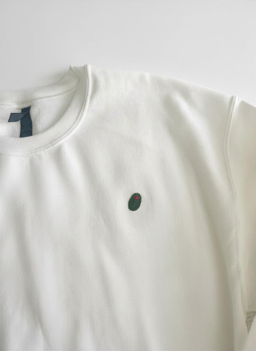 The Olive Crewneck - Hand Embroidered | One of One
