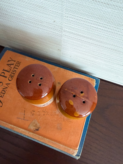 The Homestead Pair — Crock Salt & Pepper Shakers