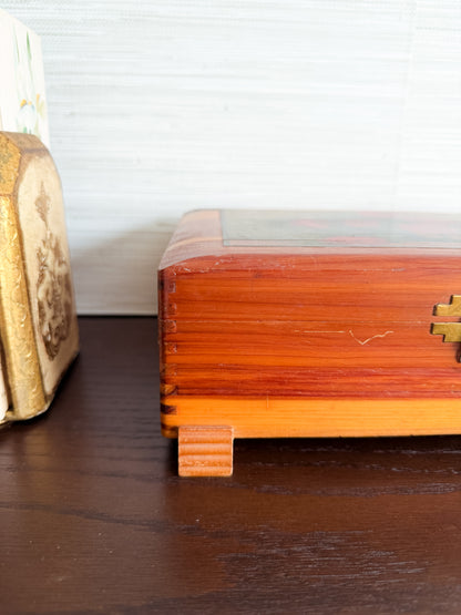 The Rose Still Life — Vintage Cedar Keepsake Box