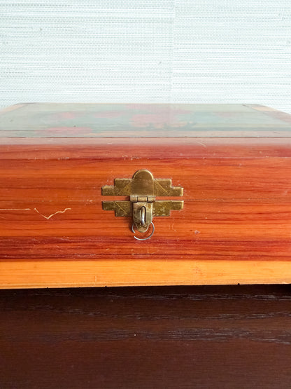 The Rose Still Life — Vintage Cedar Keepsake Box